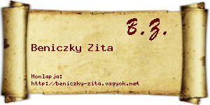 Beniczky Zita névjegykártya