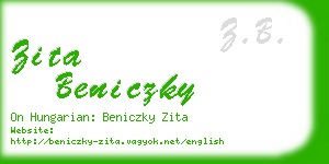 zita beniczky business card